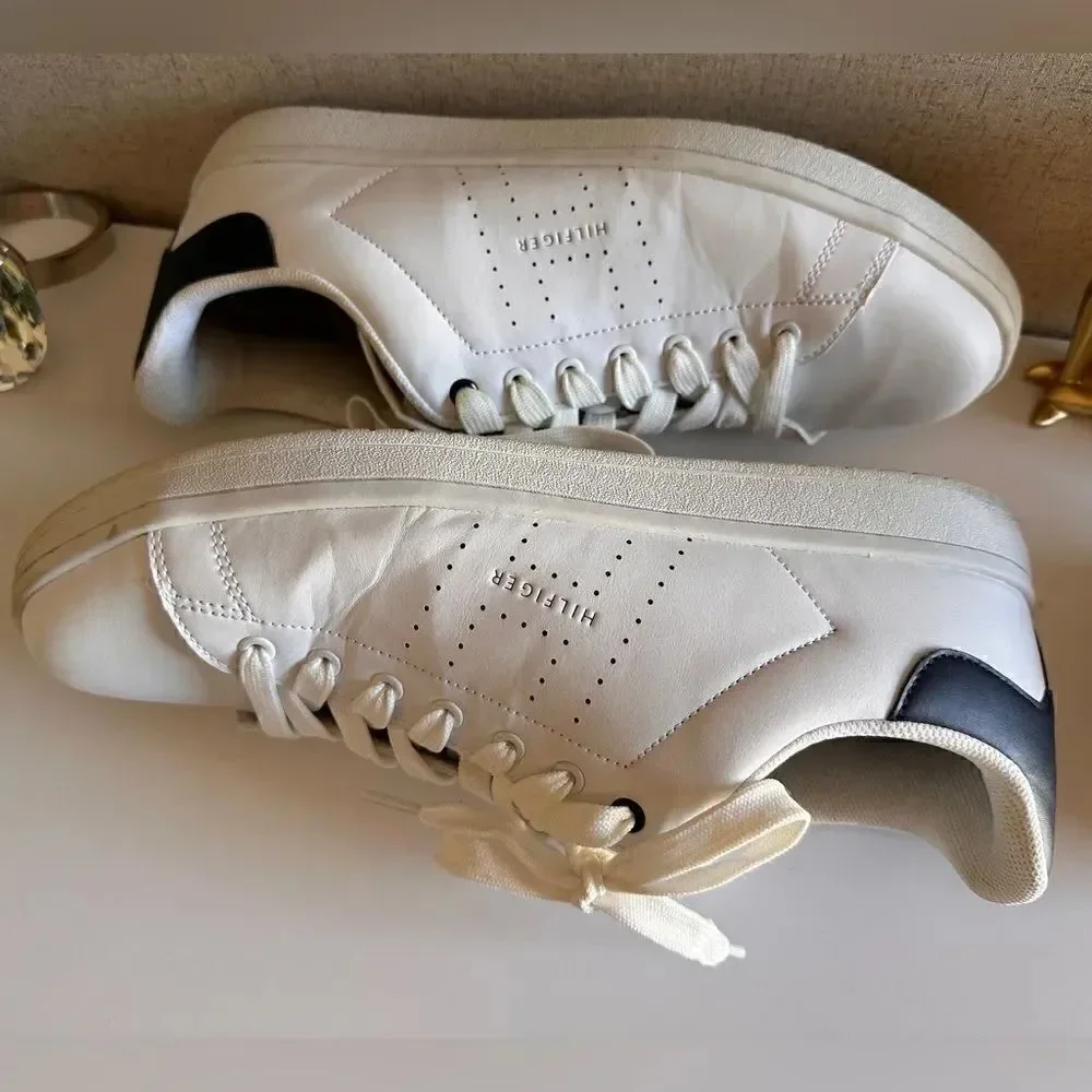 Tommy Hilfiger Men’s Sneakers – White Leather Low Top Size 13